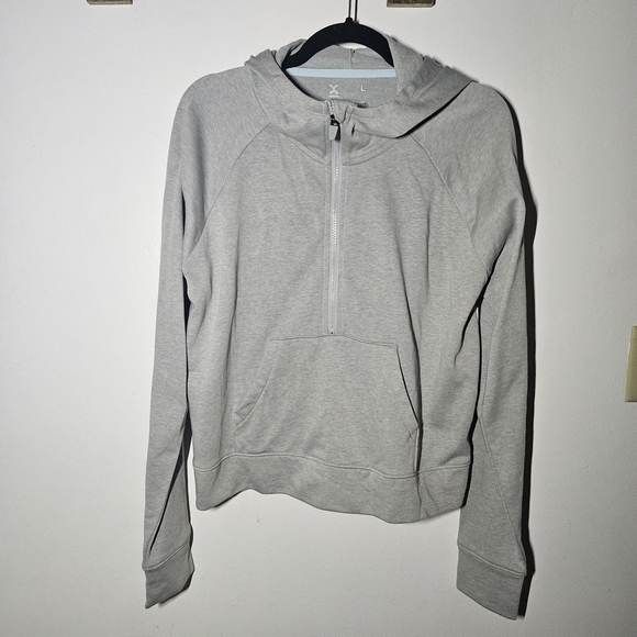 Xersion Tops - Light Gray Zip-Up Sweater